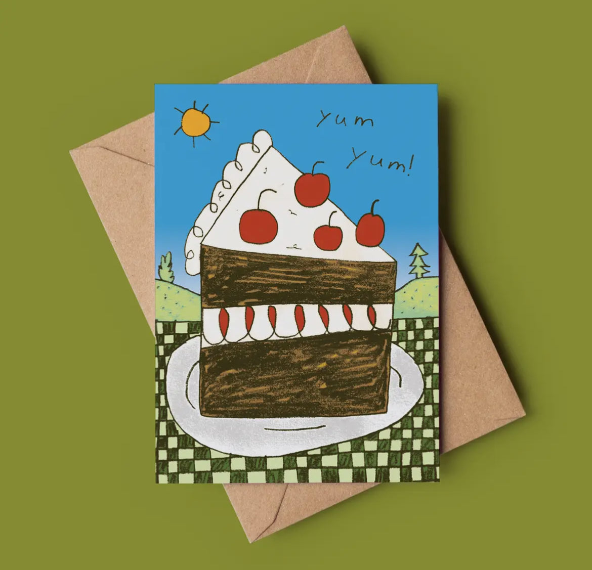 Yum Yum! Birthday Cake Greeting Card
