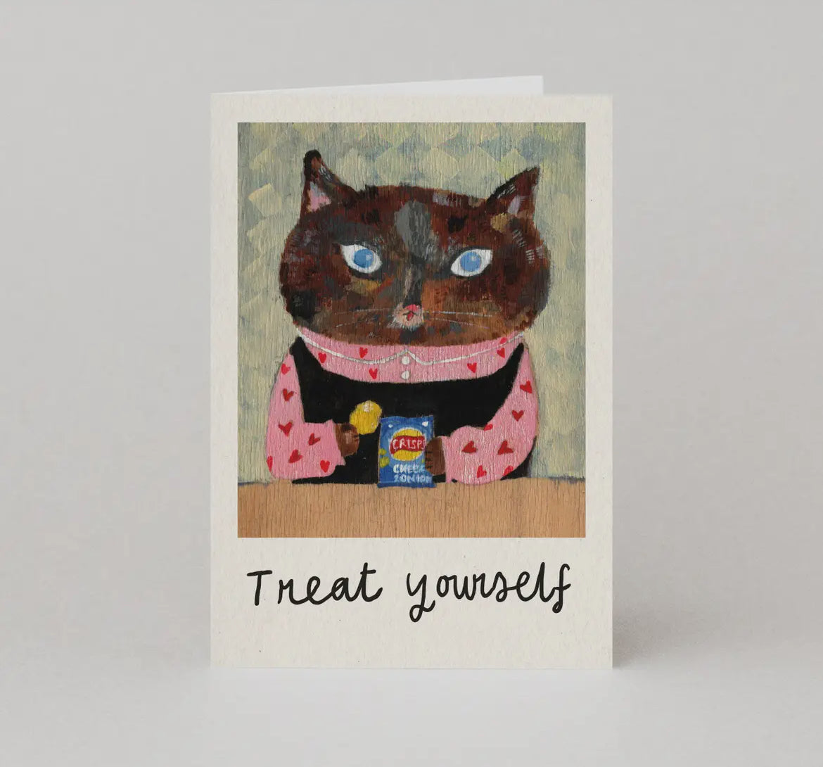 Treat Yourself Card Cat Birthday Card
