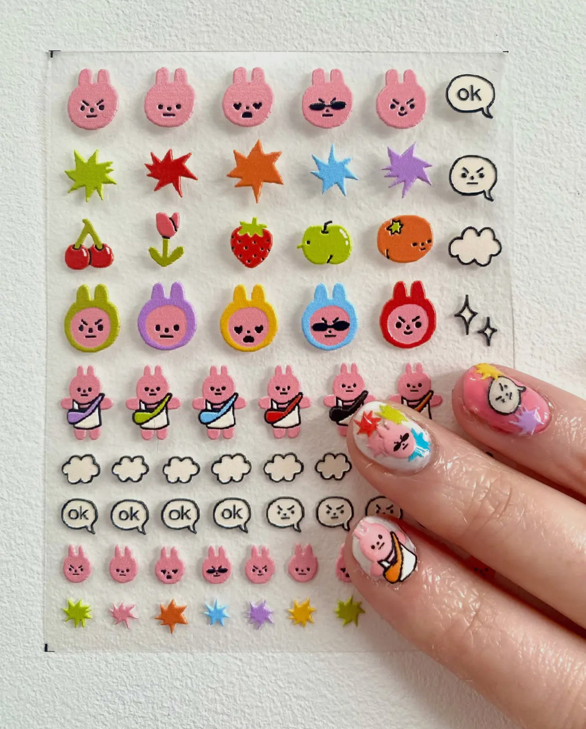 3D Nail Stickers Pink Rabbits