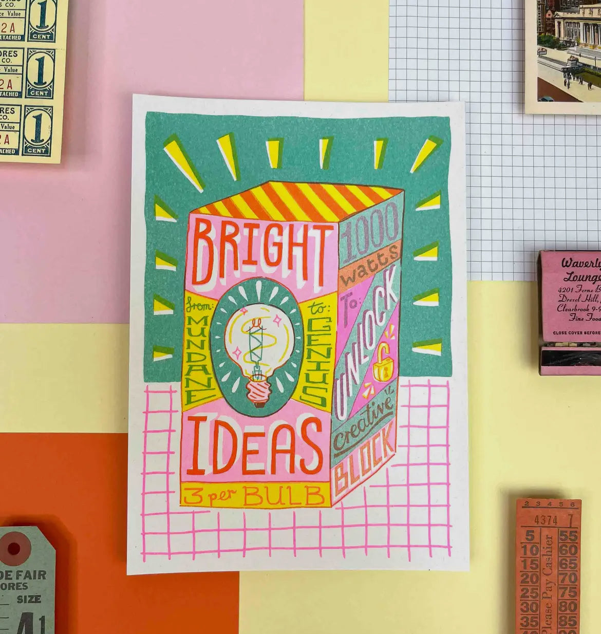 A5 Bright Ideas Risograph Print