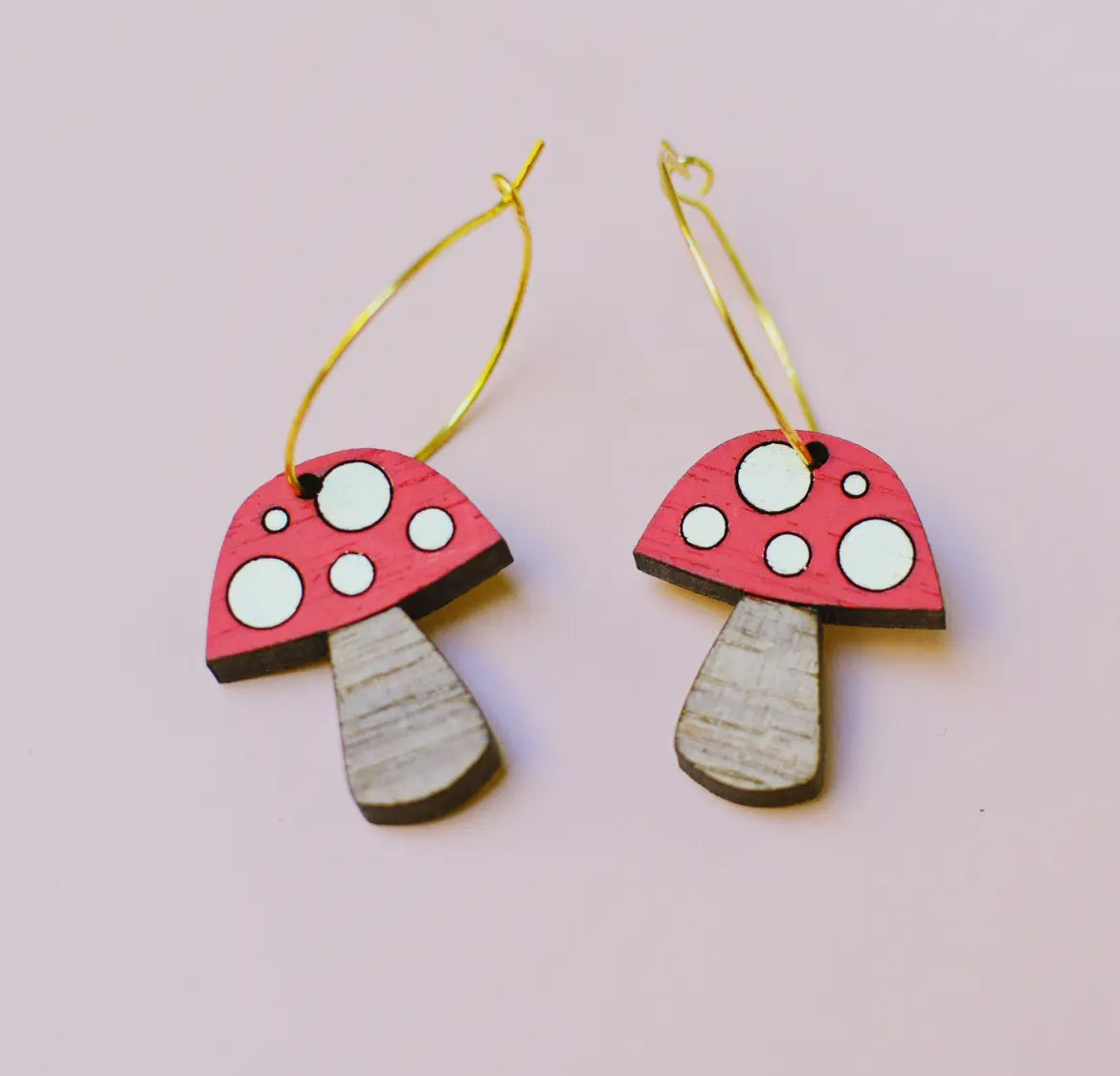 Mushroom Hoop Earrings