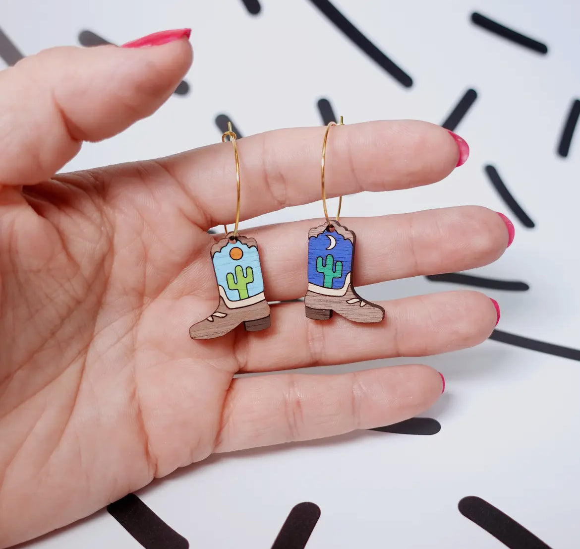 Cowboy Boot Hoop Earrings