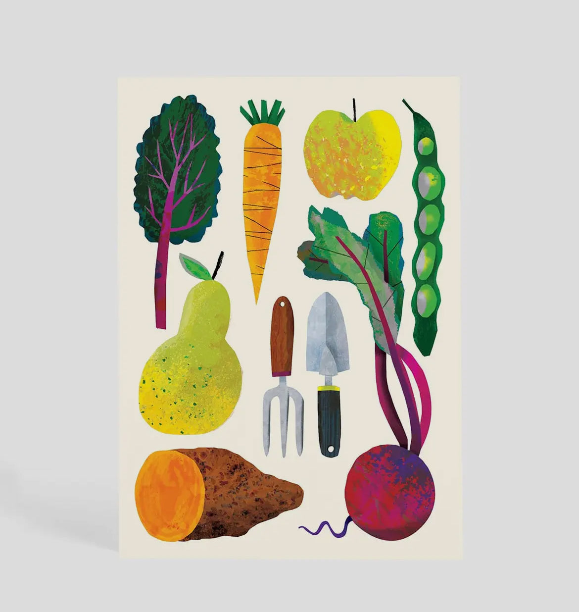 Harvesting the Allotment Postcard