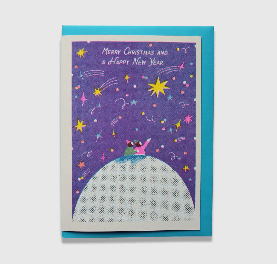 Star Gazing Riso Greetings Card