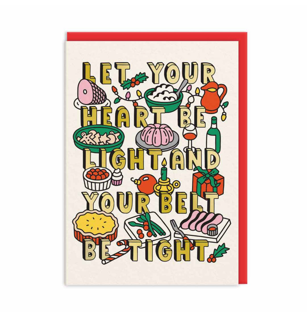 Heart Light Belt Tight Christmas Card