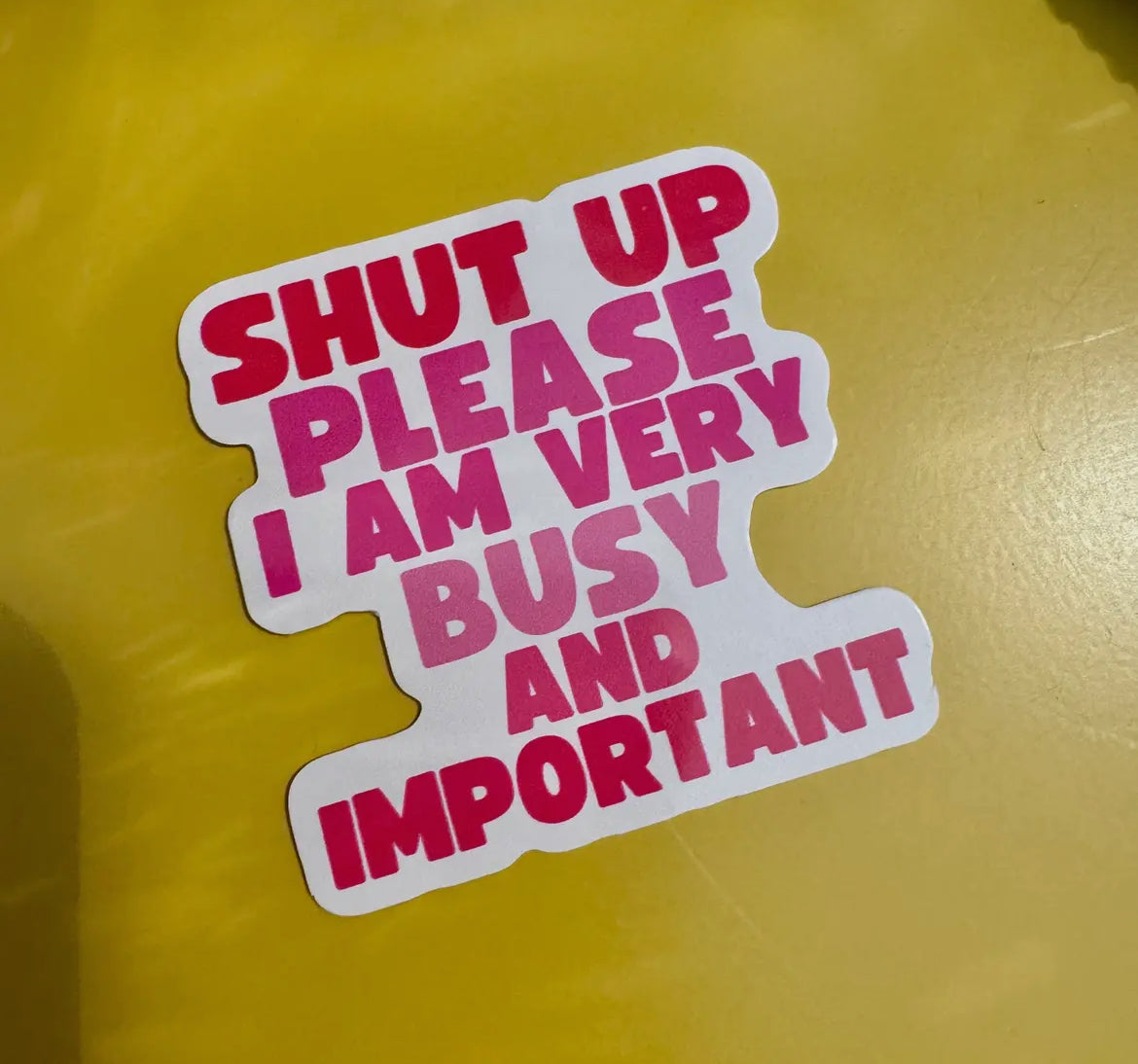 Shut Up Please I Am Very Busy and Important Sticker