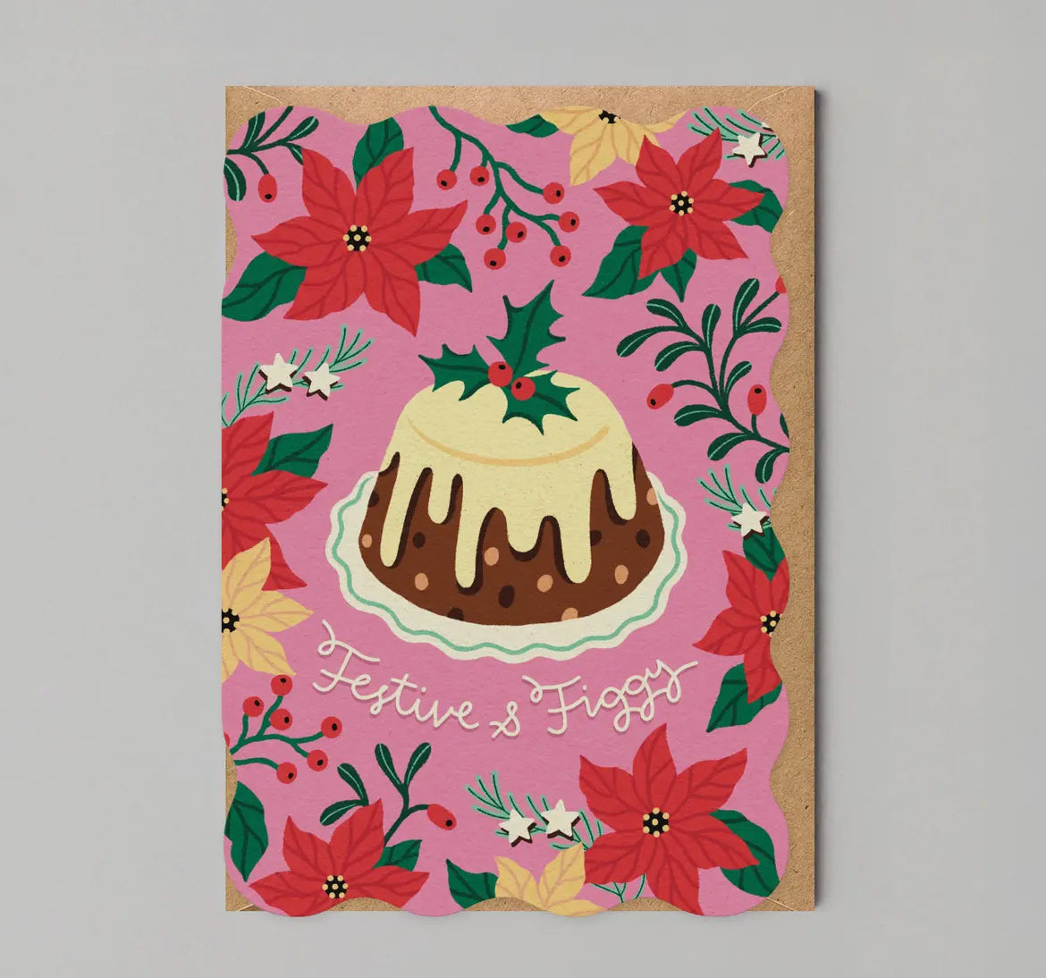 Festive & Figgy Christmas Die Cut Card