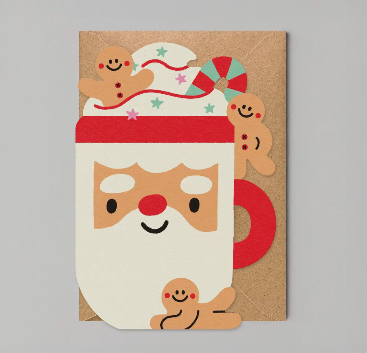 Santa Mug Die Cut Christmas Card