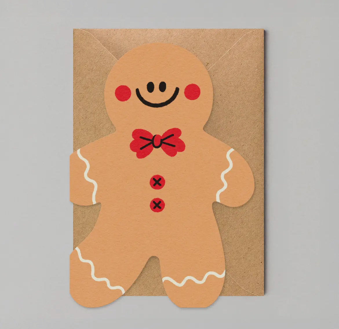 Gingerbread Man Die Cut Christmas Card