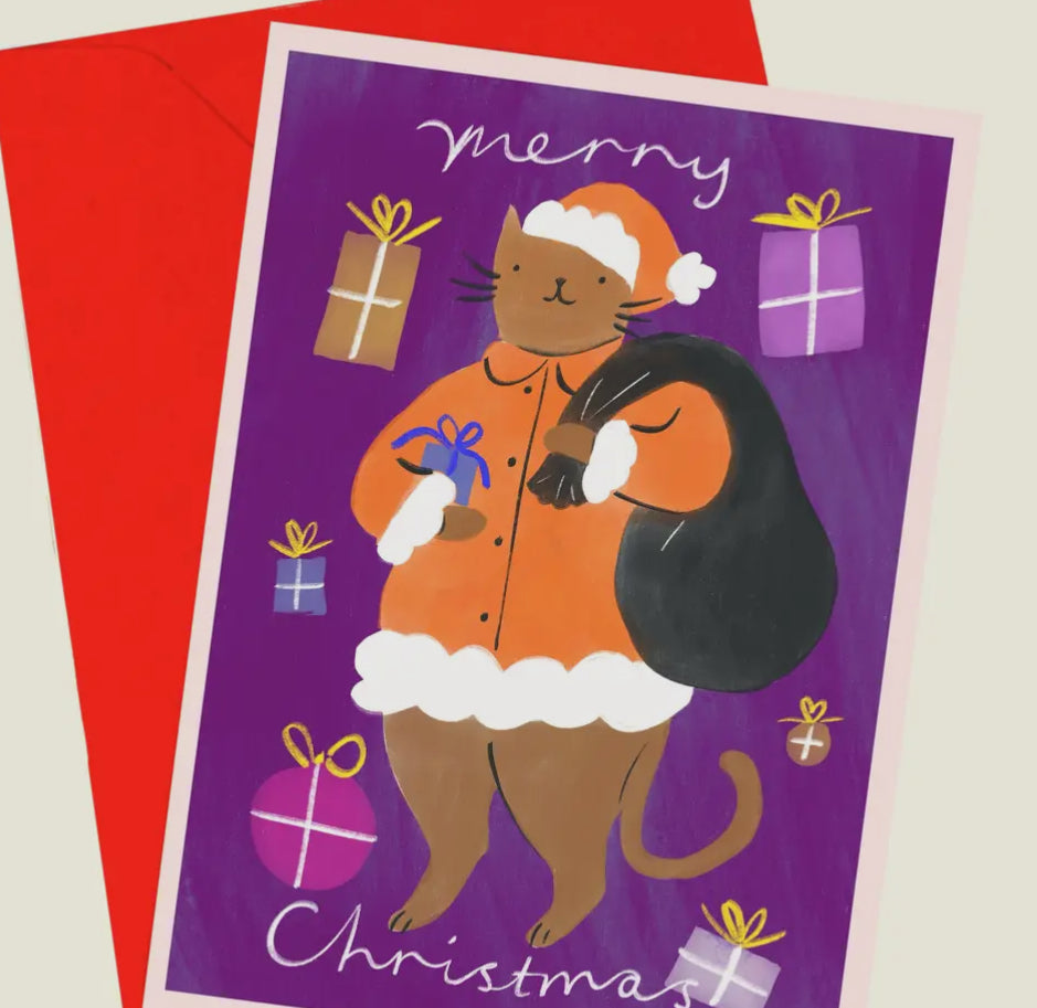 Kitty-Claus Christmas Card