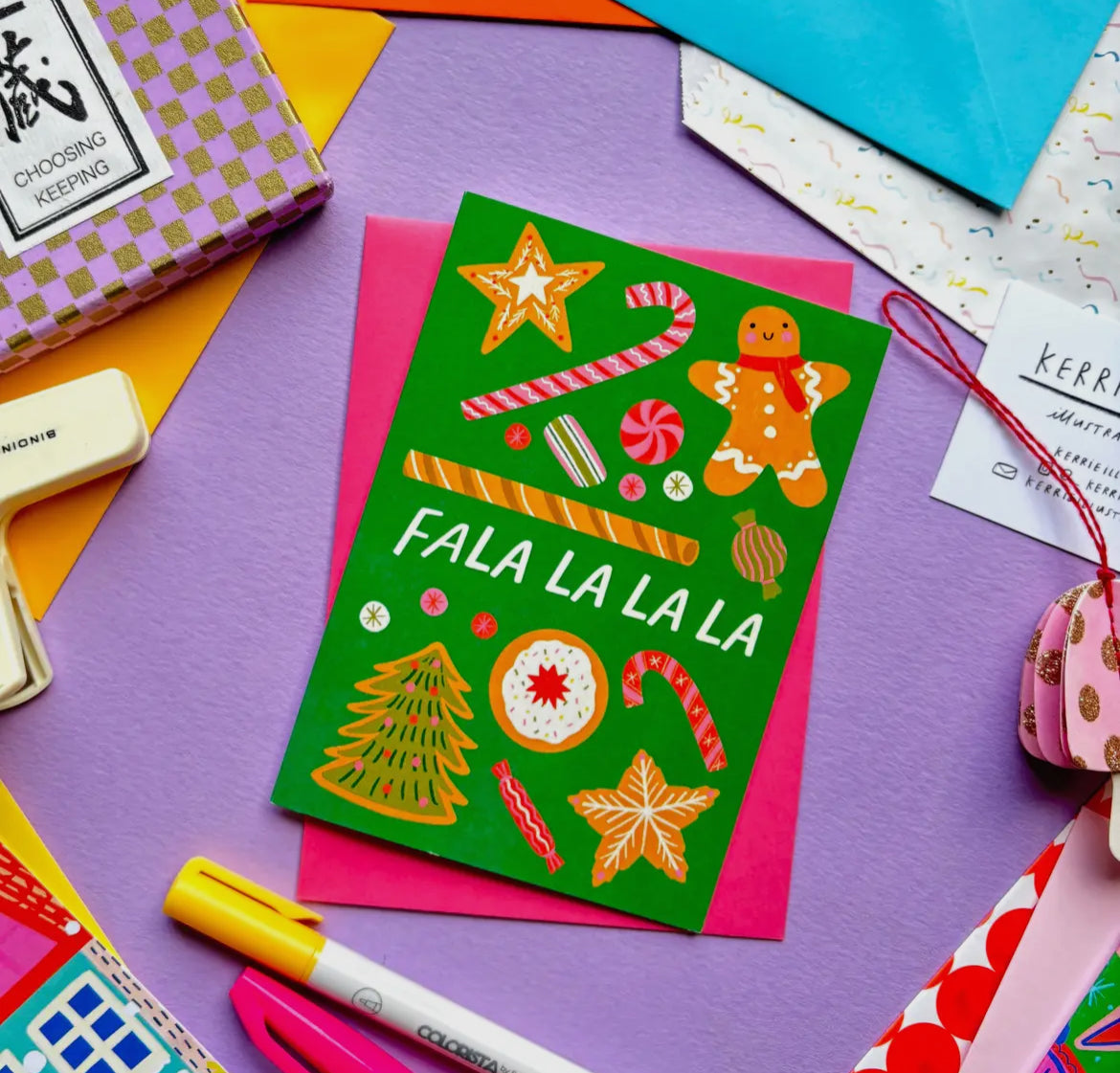 Fala La La La Christmas Greeting Card