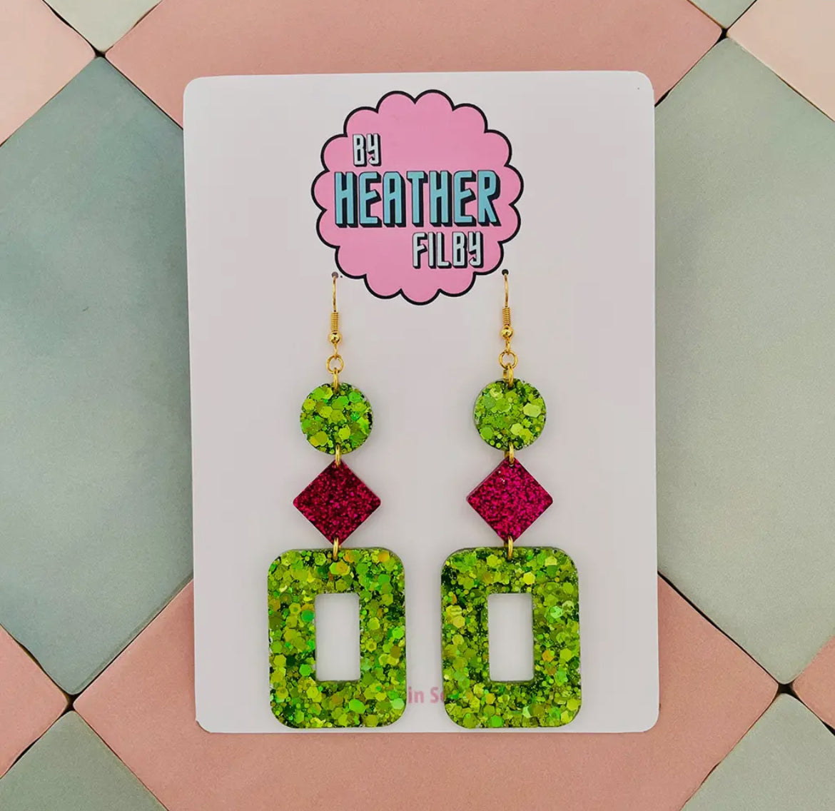 Large Rectangle Resin Earrings