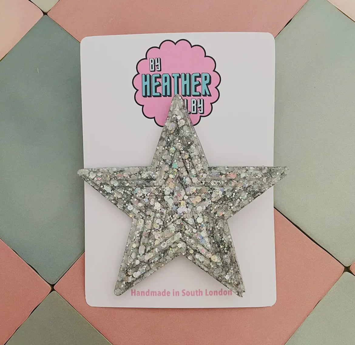 Large Star Glitter Hair Clip