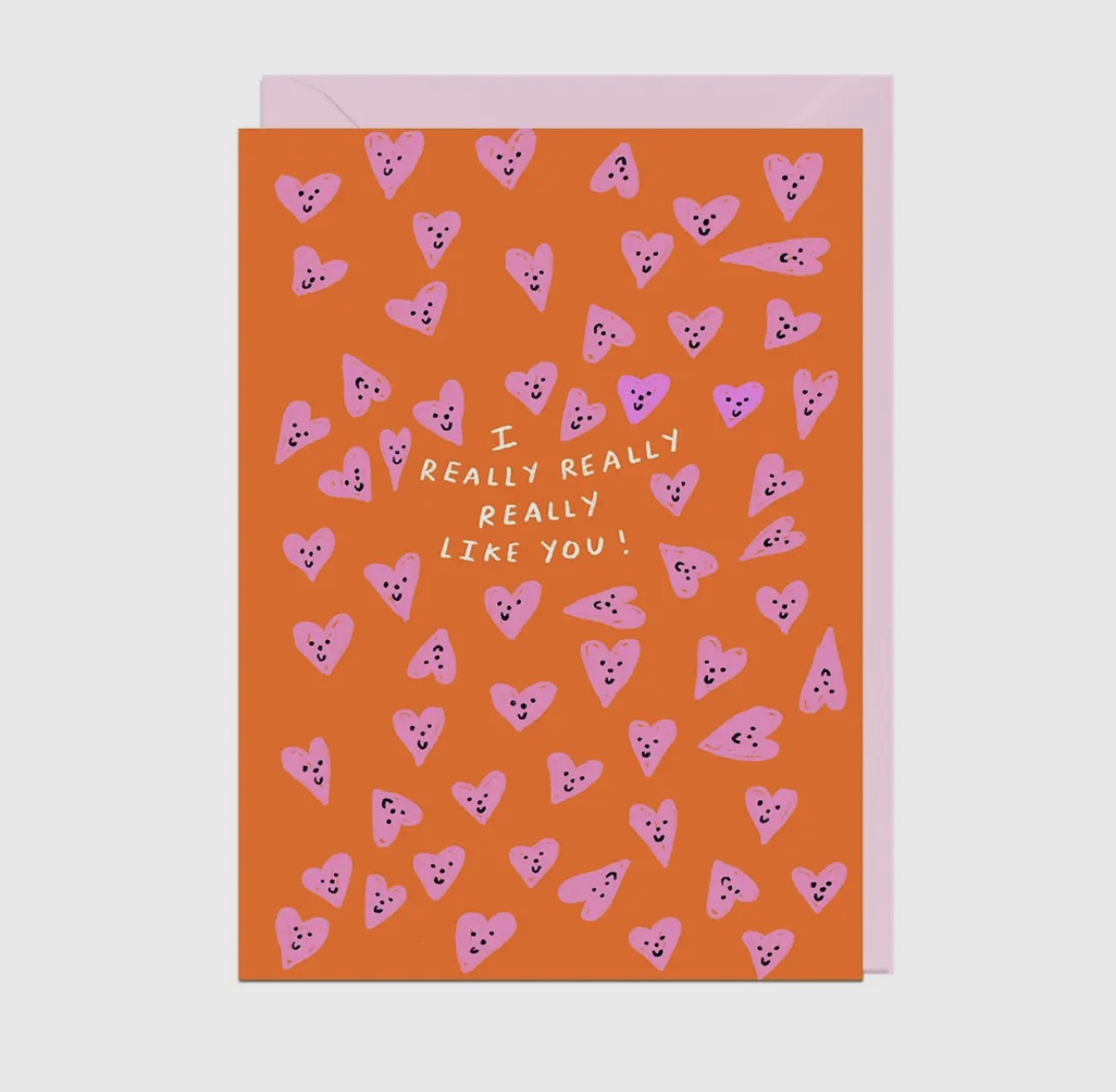 Really Like You Hearts Card