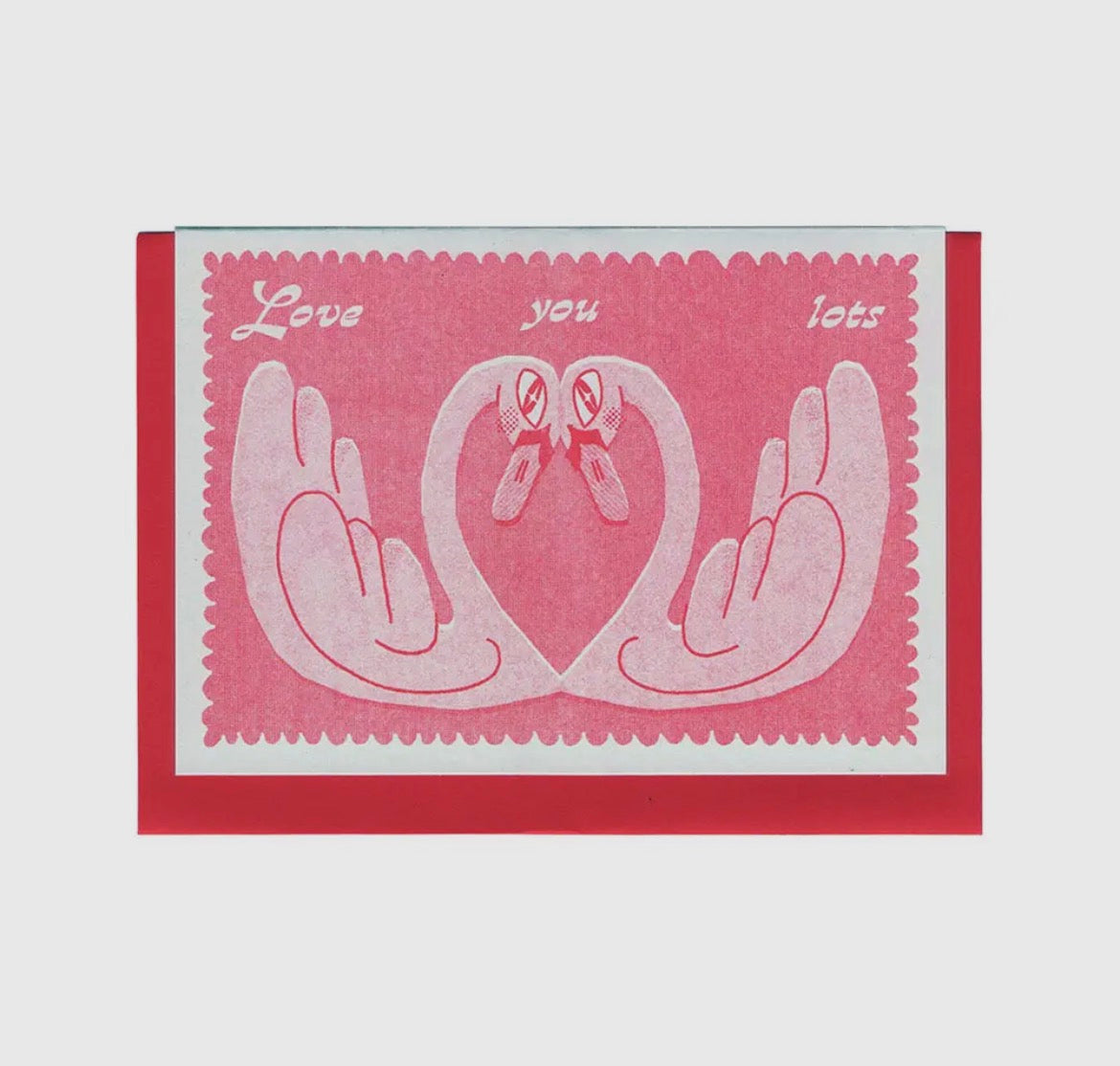 Love Swans A6 Riso Greetings Card