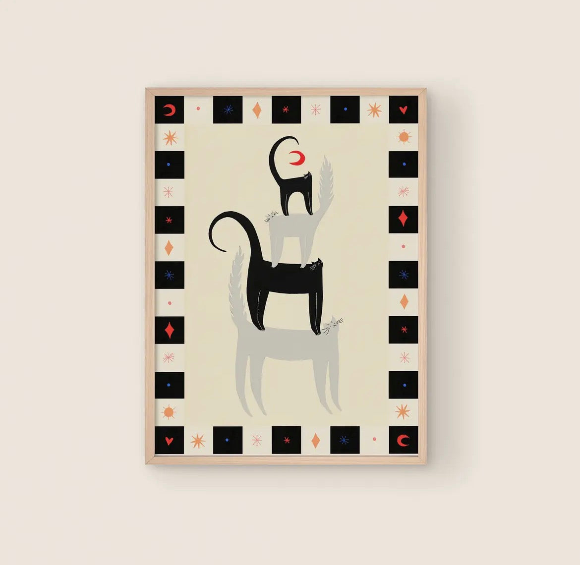 Cat Friends Art Print
