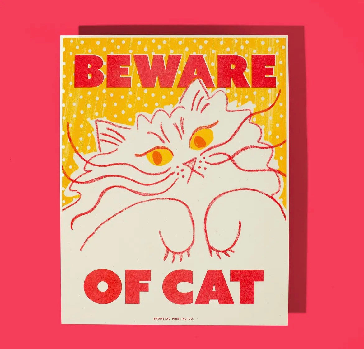 Beware of the Cat Risograh Print
