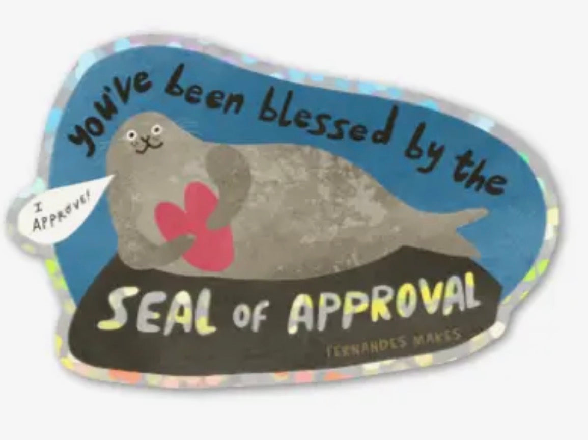 Seal of Approval Glossy Glitter Vinyl Sticker