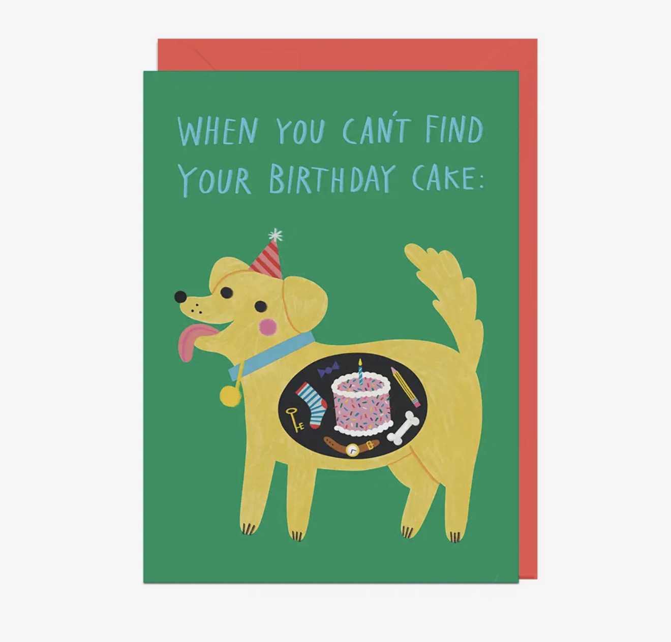 Can't Find Birthday Cake Dog Card