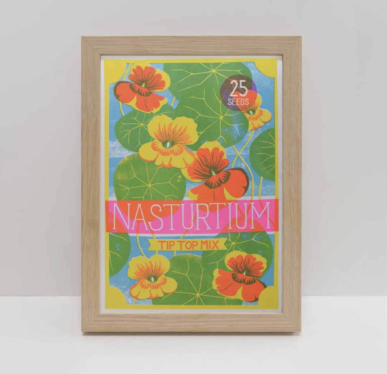 Nasturtium A4 Risograph Print