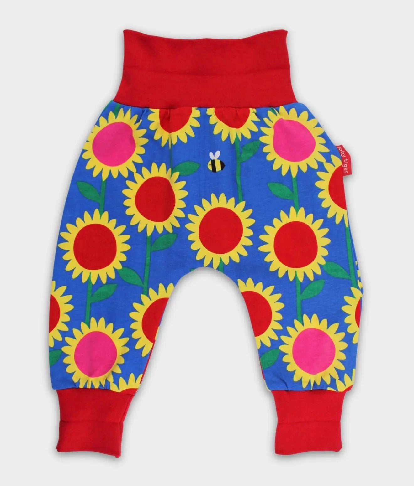 Organic Sunflower Bee Print Yoga Pants