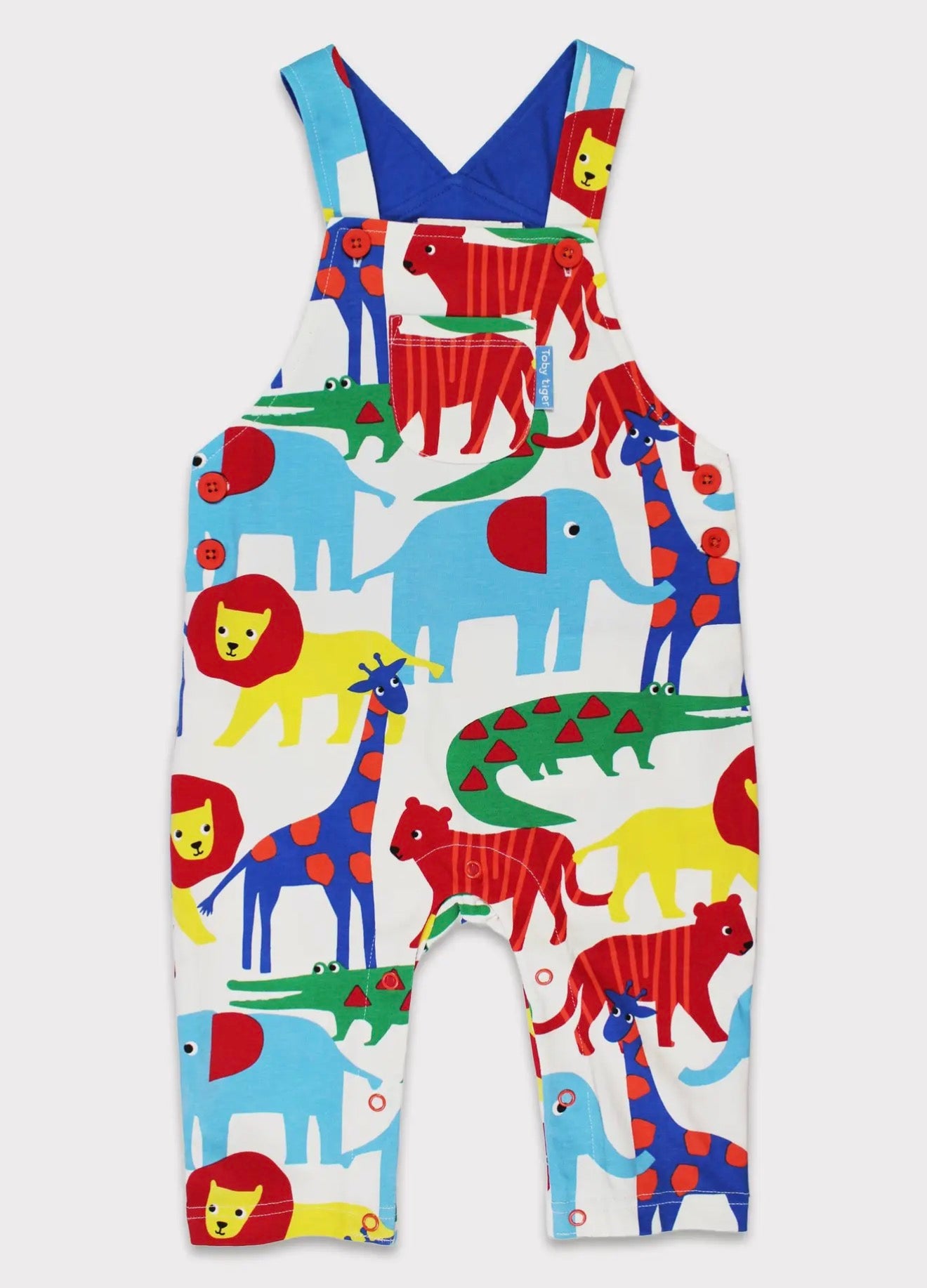Organic Safari Print Dungarees