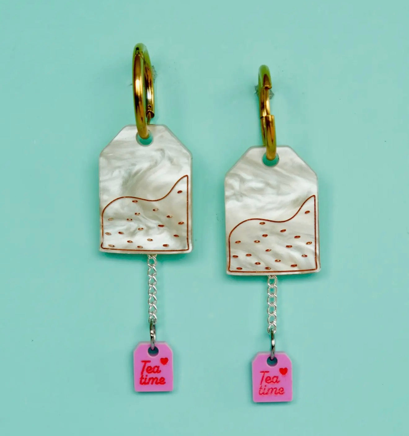 Tea Bag Hoop Earrings