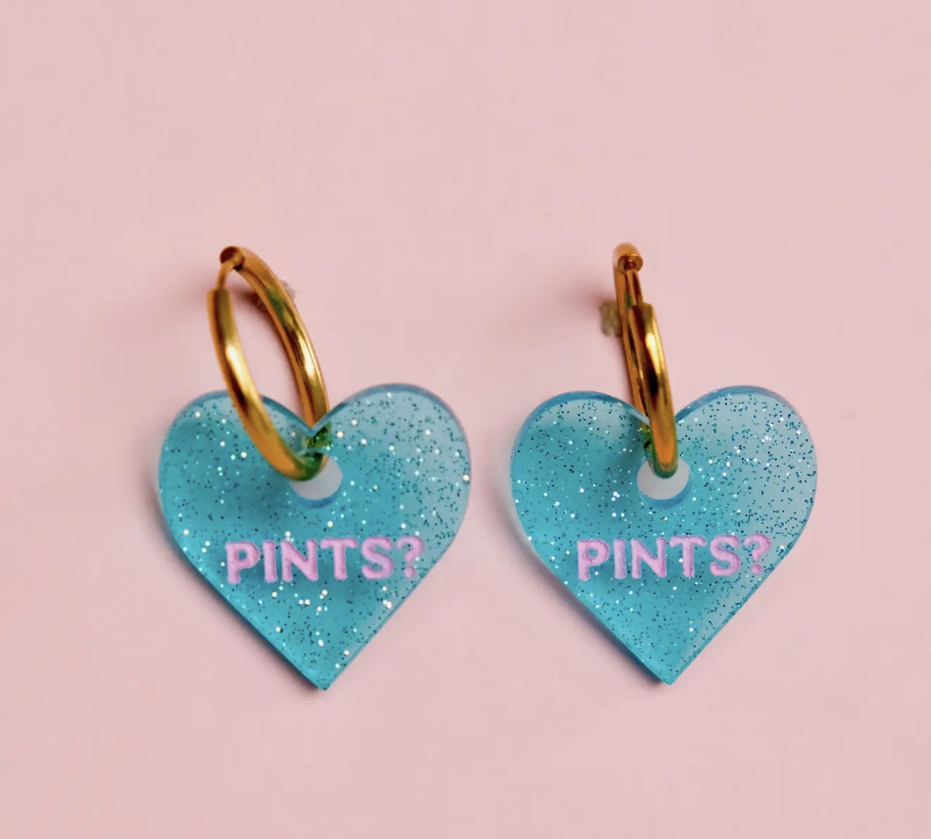 Pints? Heart Hoop Earrings