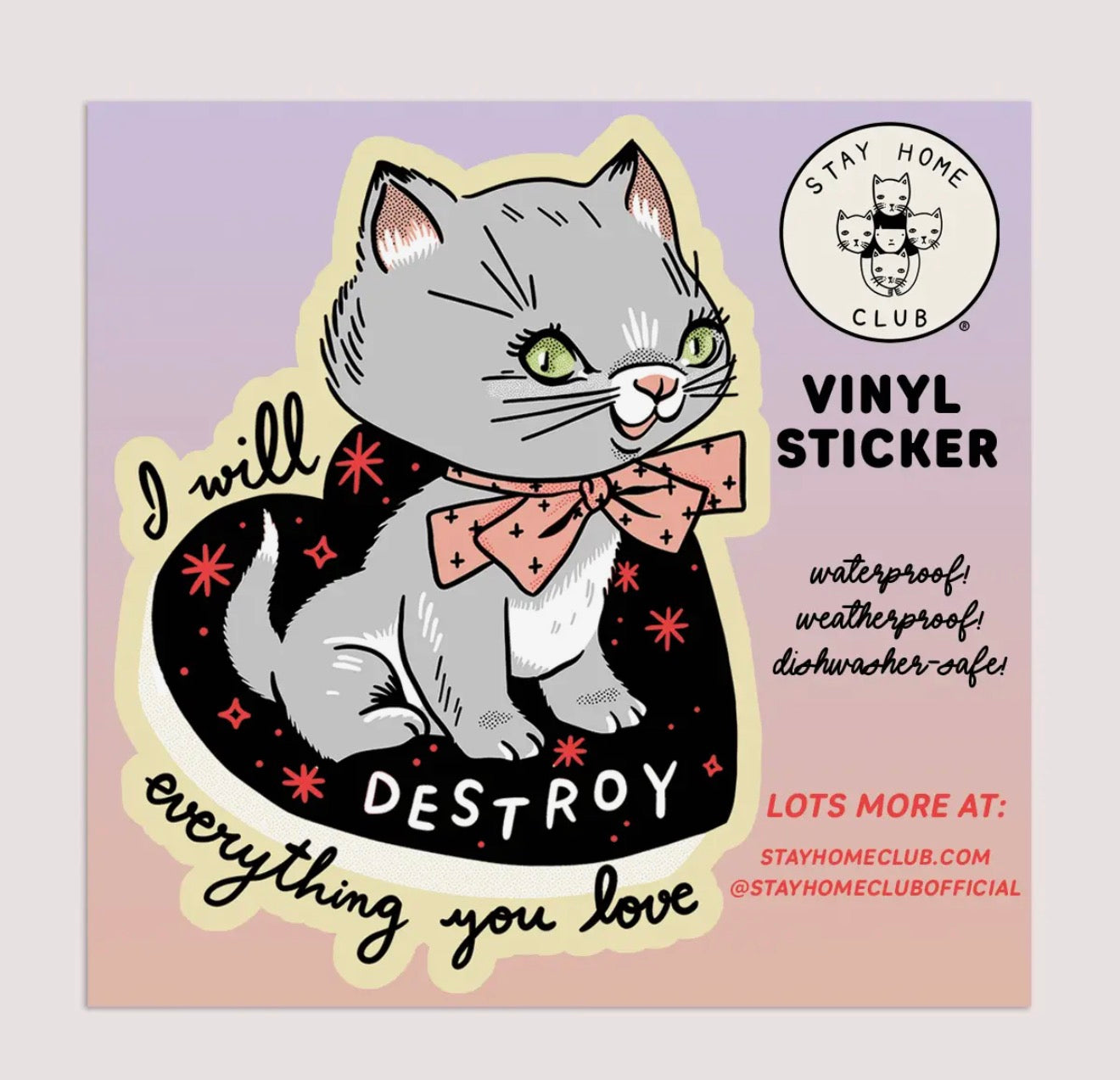 Destroy Kitten Sticker