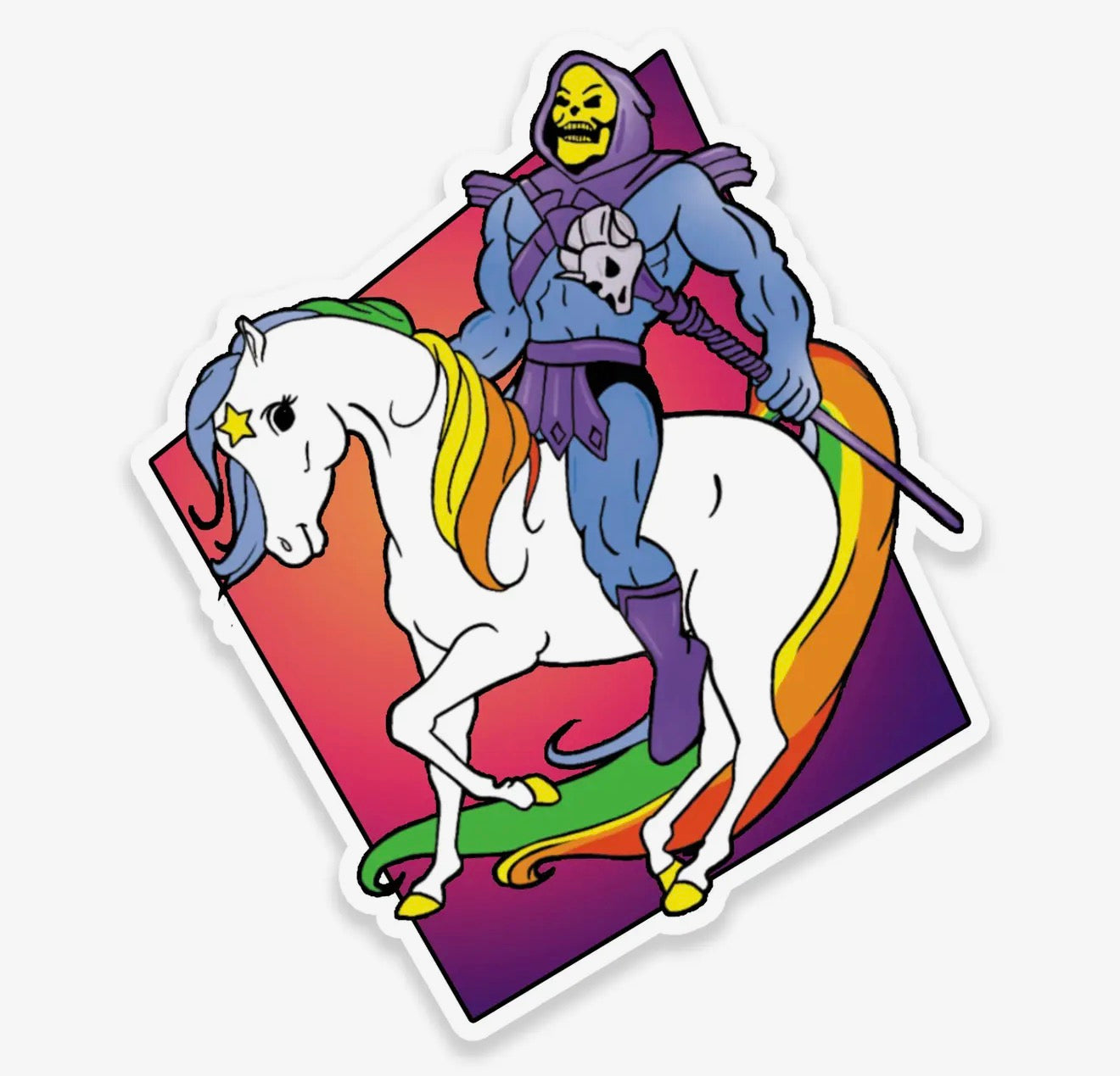Starlite Skeletor Rainbow He-Man Inspired Vinyl Sticker