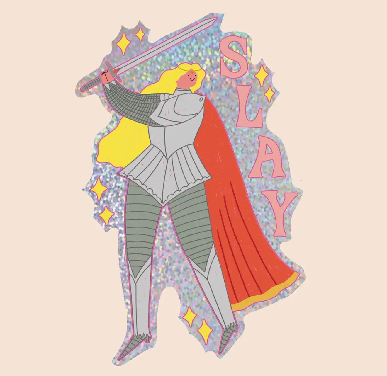 Slay Fantasy Girl Glitter Sticker