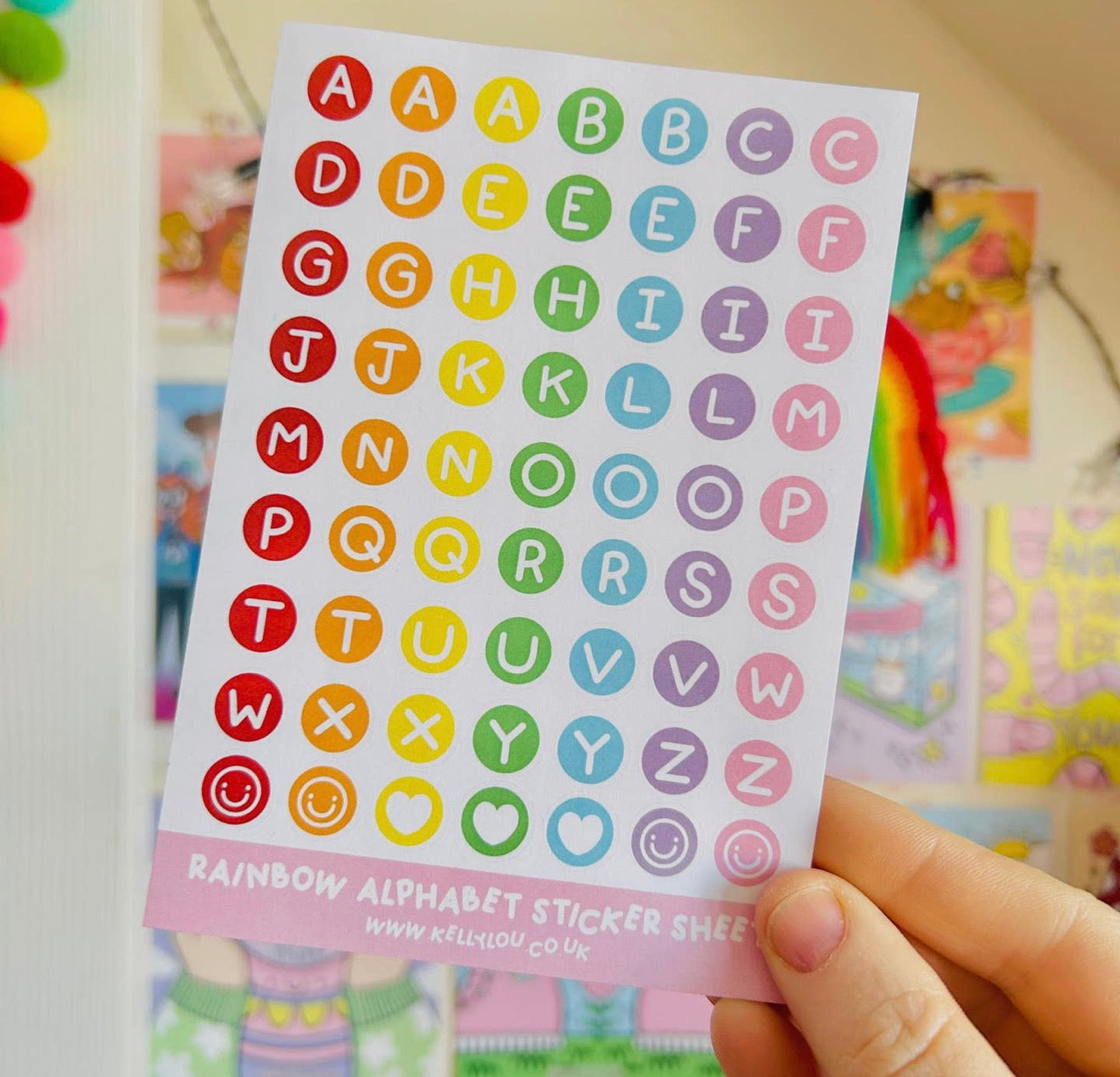 Rainbow Alphabet Sticker Sheet