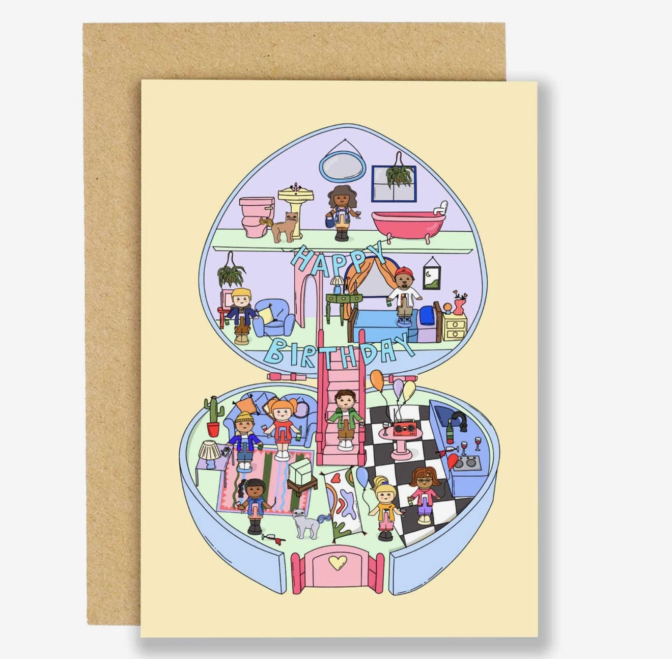 Polly's Birthday House Party Card