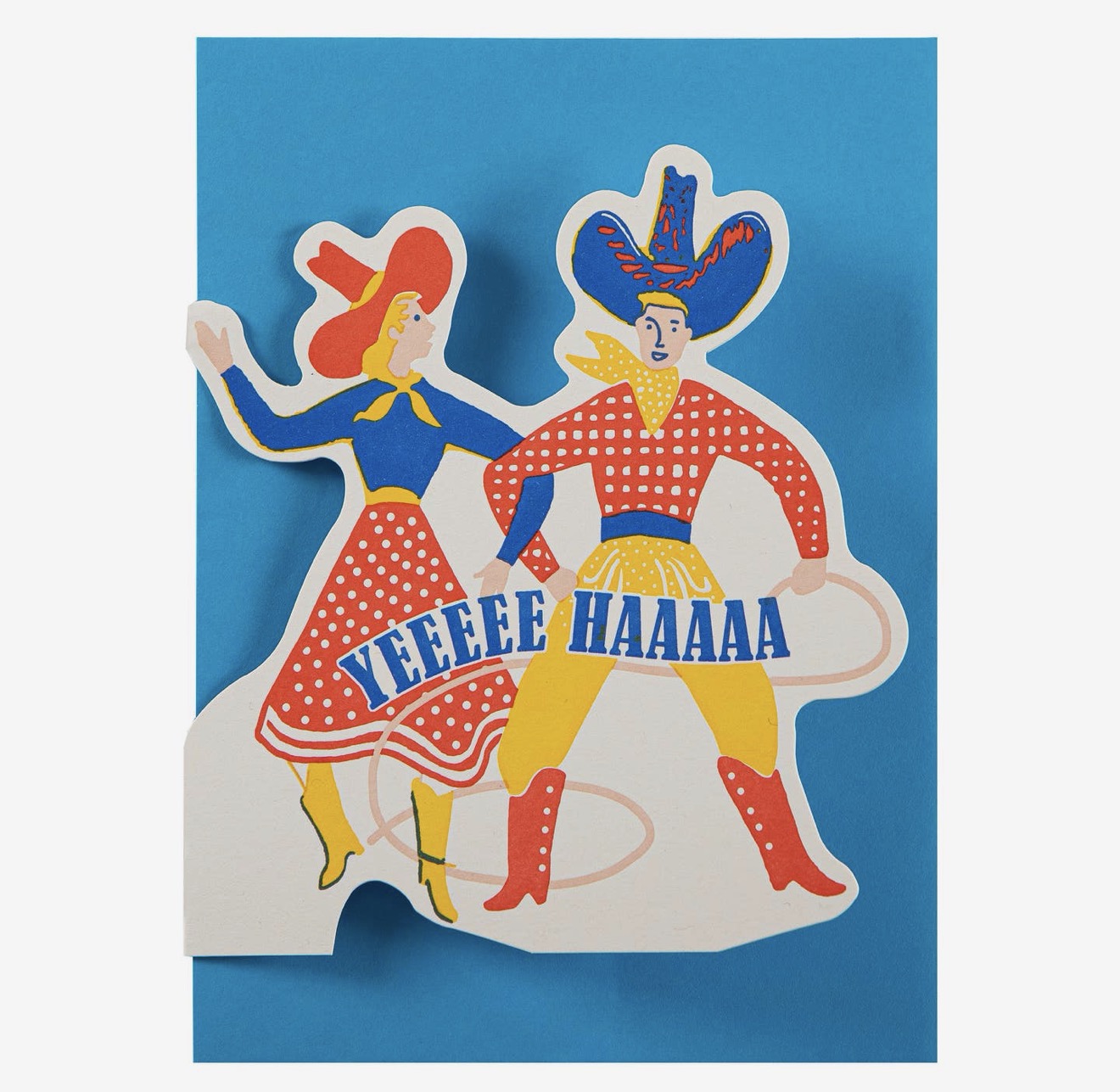 Yeehaa Couple Cut-Out Greeting Card