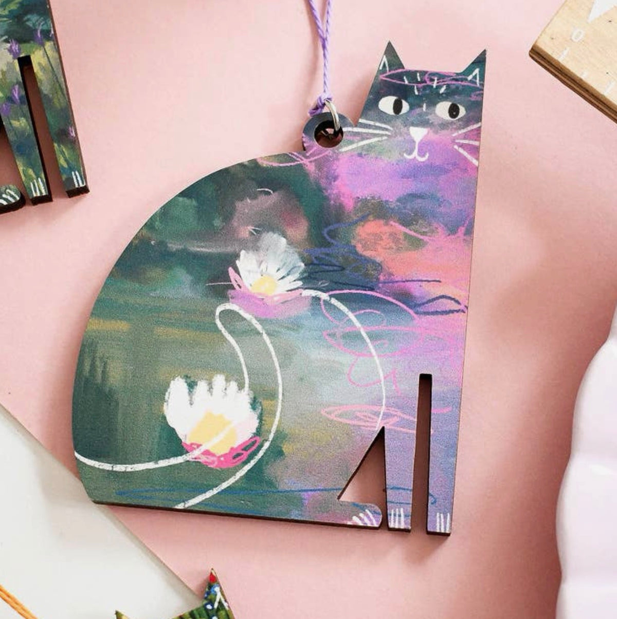 Clawed Monet Cat Hanging Decoration