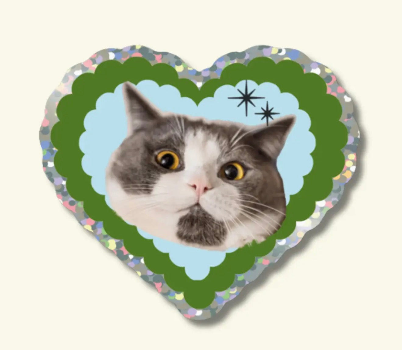 Love Cat Glitter Sticker