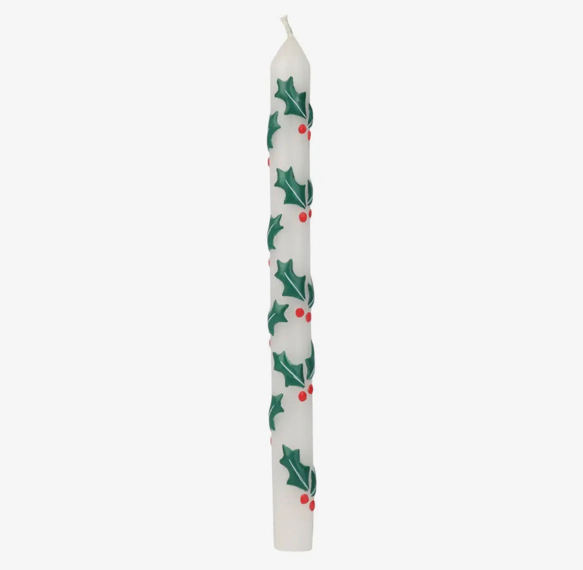 Holly Christmas Taper Dinner Candles