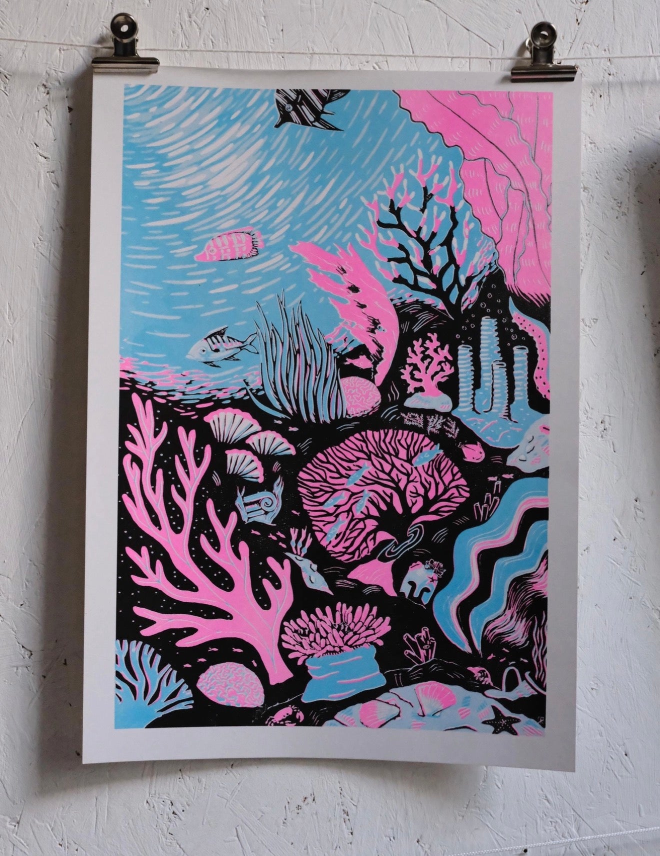 Coral Reef A3 Risograph Print