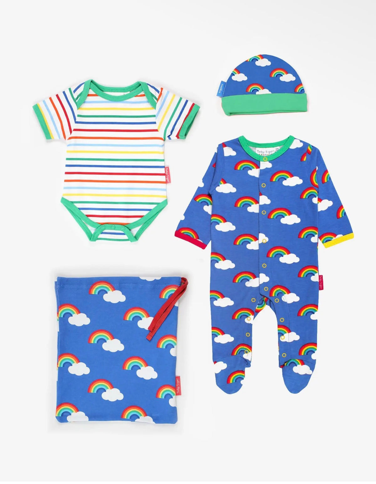 Organic Gift Set - Rainbow Print - 6-12 Months