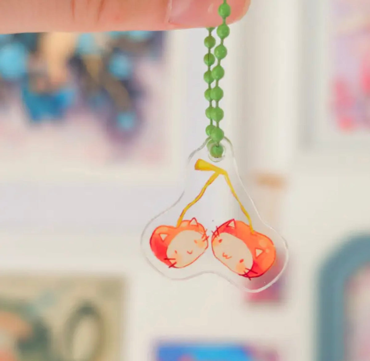 Cherry Cats Small Acrylic Charm