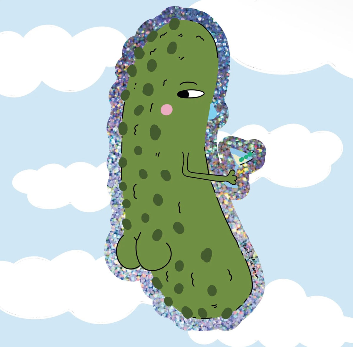 Gherkin Glitter Vinyl Sticker