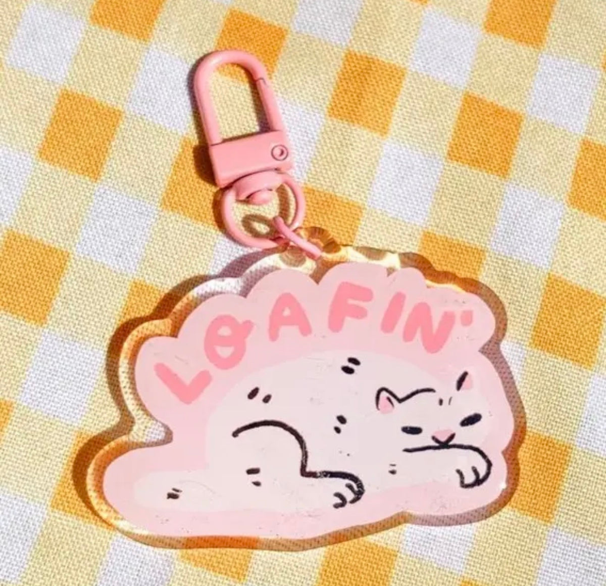 Loafin Cat Acrylic Keychain Charm
