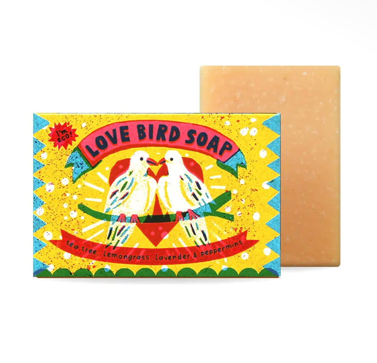 Love Bird Tea Tree, Lemongrass, Lavender & Peppermint Natural Handmade Soap Bar