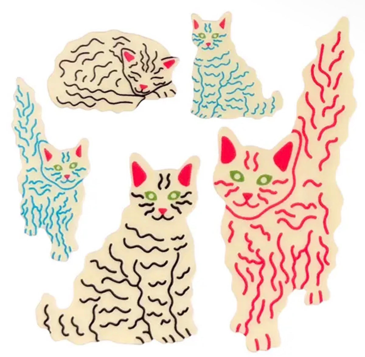 Glow in the Dark Fluffy Cat Sticker Sheet