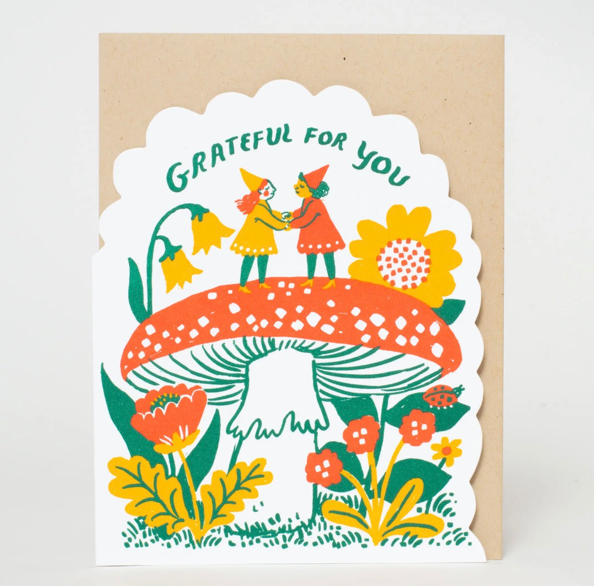 Grateful Gnomes Letterpress Greeting Card