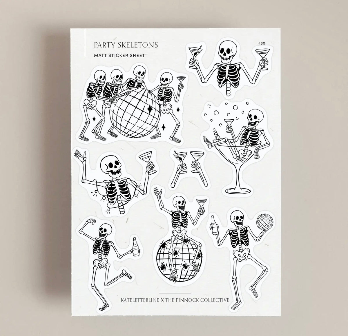 Party Skeletons Sticker Sheet