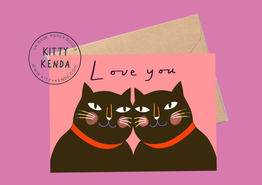 Love You Black Cats Card
