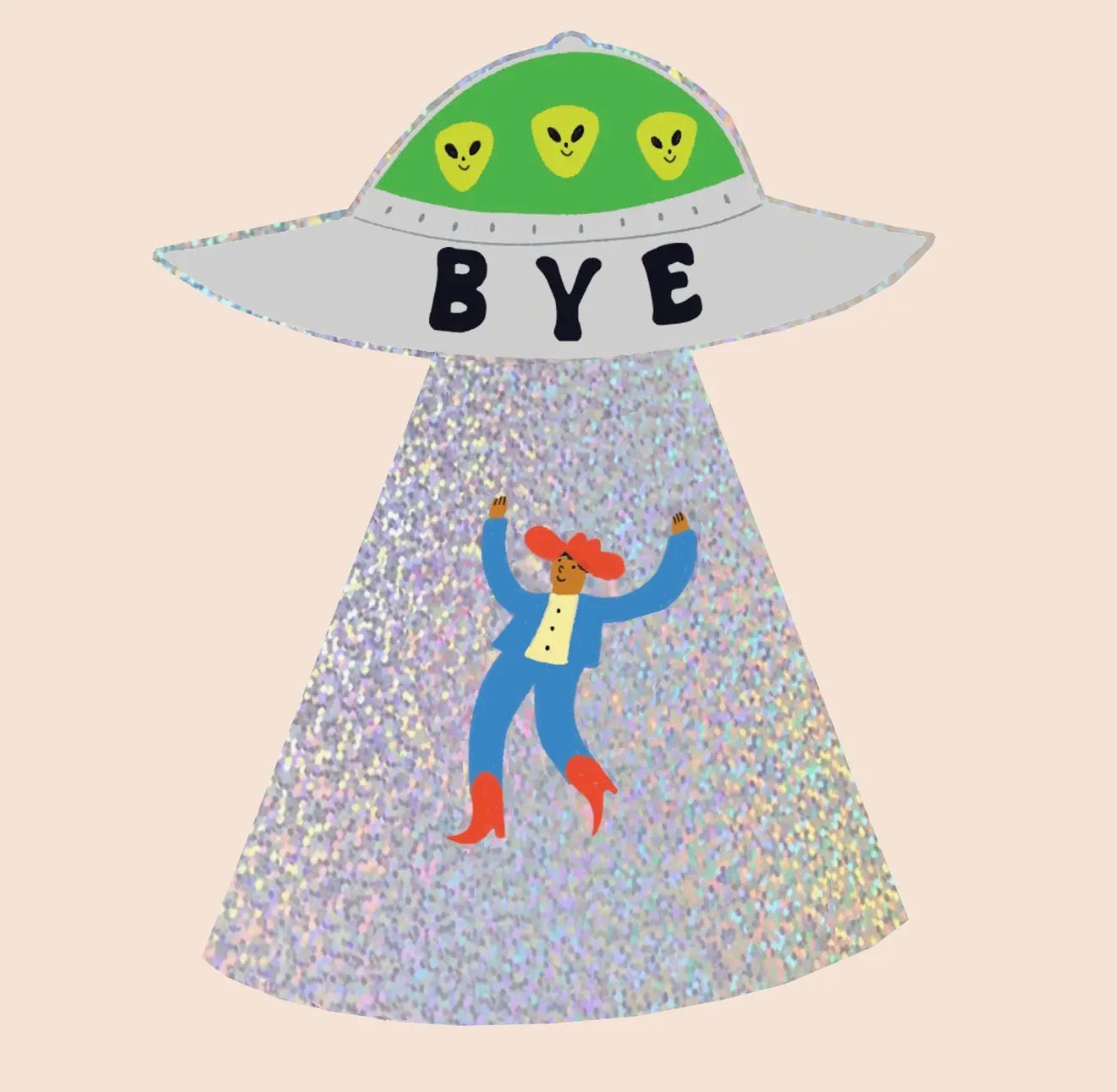 Bye Cowboy UFO Sticker