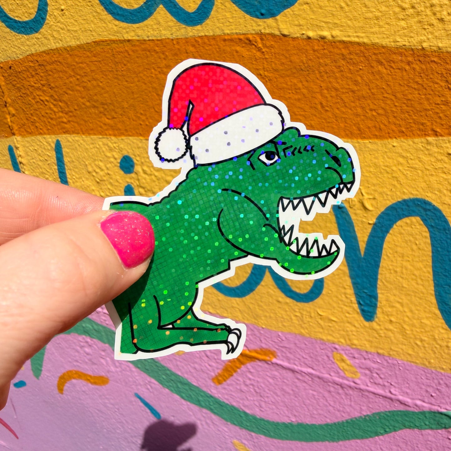 T Rex Christmas Sticker