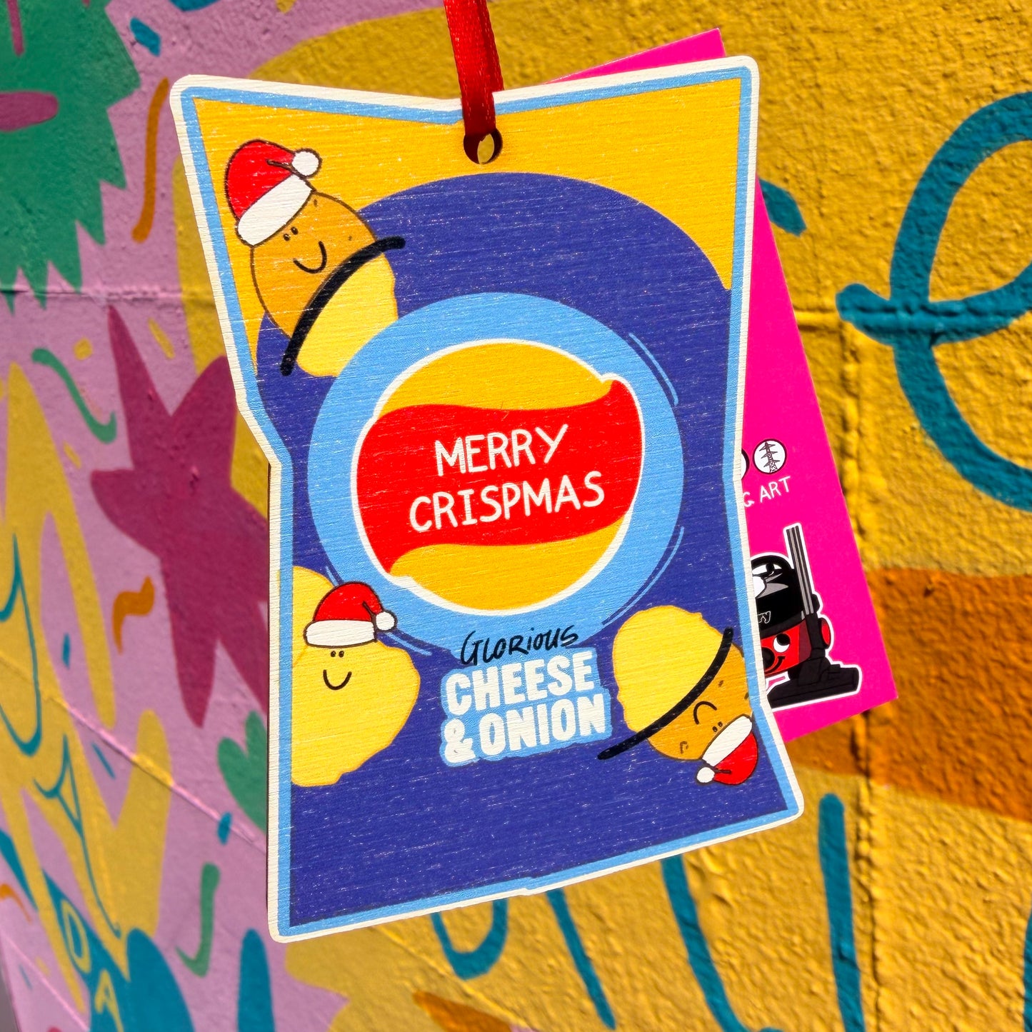 Cheese & Onion Wooden Christmas Decoration